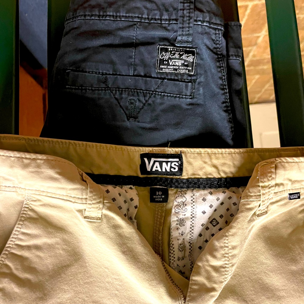 VANS KIDS KHAKI JEAN PANTS 97% COTTON SET OF TWO